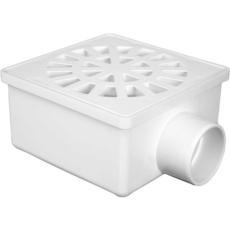Ralo sifonado quadrado branco, nº 43, DN 100 x DN 52 x DN 40, 931