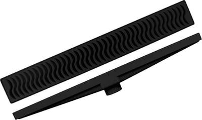 Ralo linear com grelha, modelo seco, preto, 50 cm, 20102120