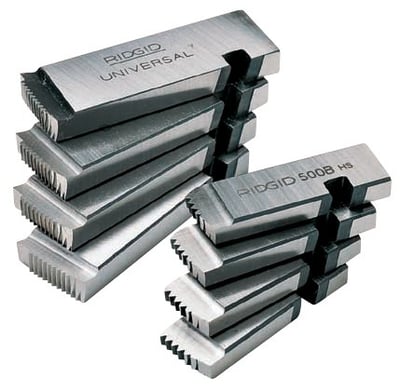 Jogo de cossinetes de aço rápido p/inoxidável, 1" e 2" x 11 fios por polegada, para tubo rosca direita, modelo 66785