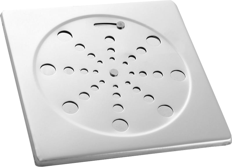 Grelha/Tampa para ralo 150,0 mm, quadrado, em aço inox, com fecho, 291814