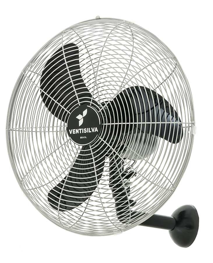 Ventilador de parede oscilante 50,0 cm, 127 V~/220 V~, preto e cromado, 10234