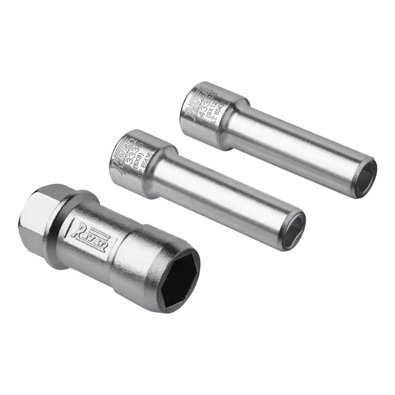 Chave soquete vazado de 19,0 mm e dois adaptadores
